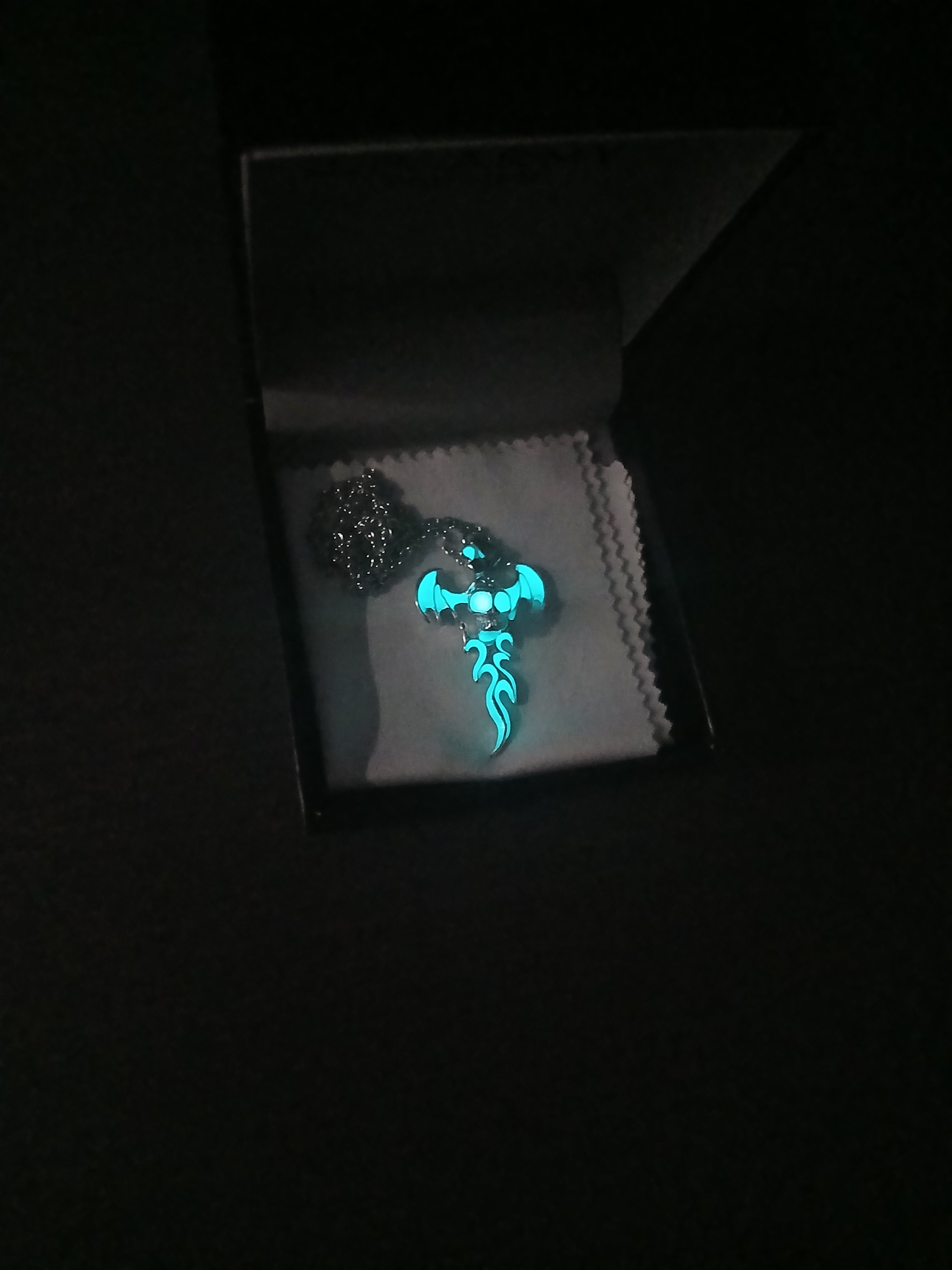 AluminiNecklace™ Destiny Light Blue Skull Pendant