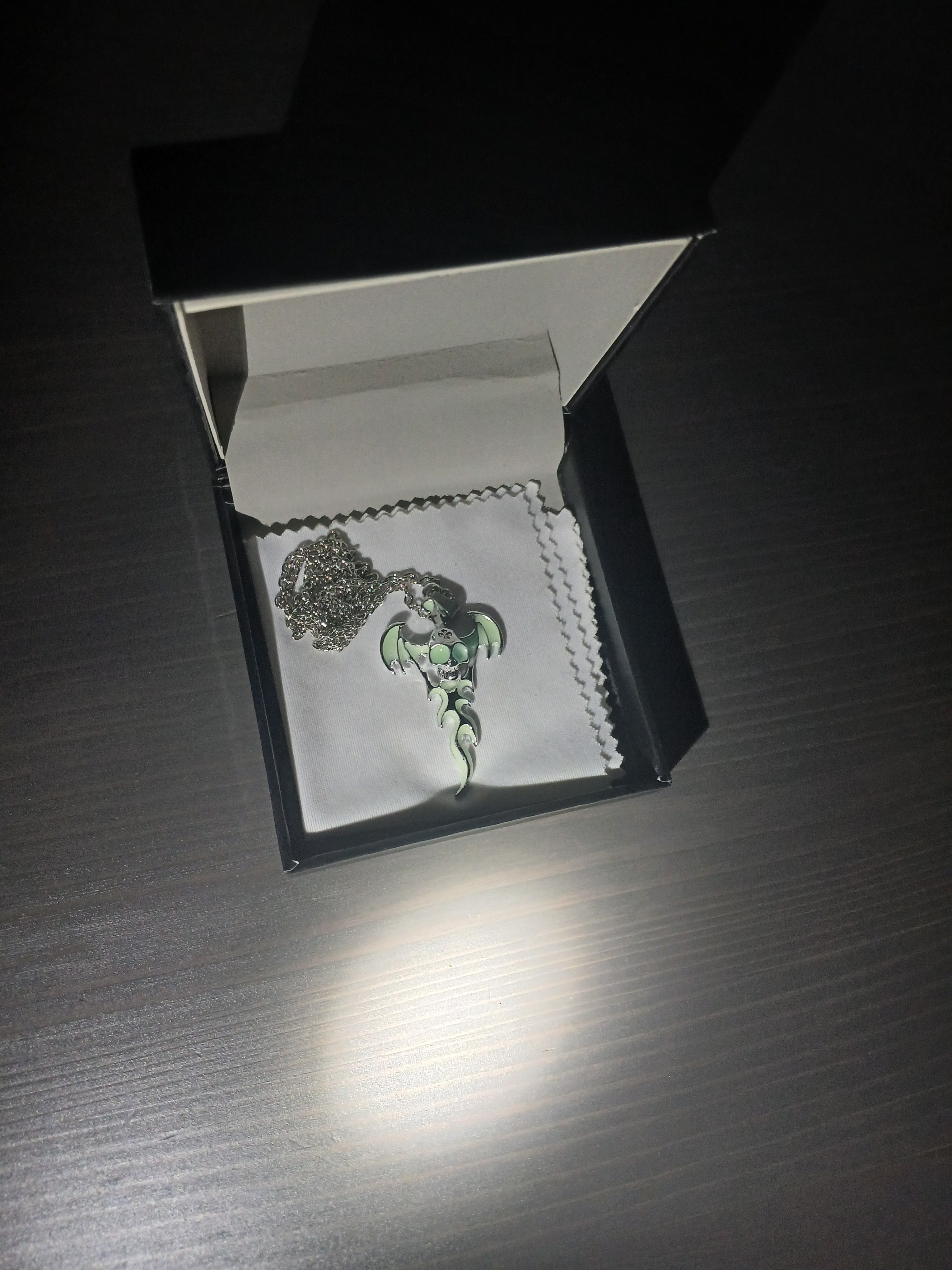 AluminiNecklace™ Destiny Light Blue Skull Pendant