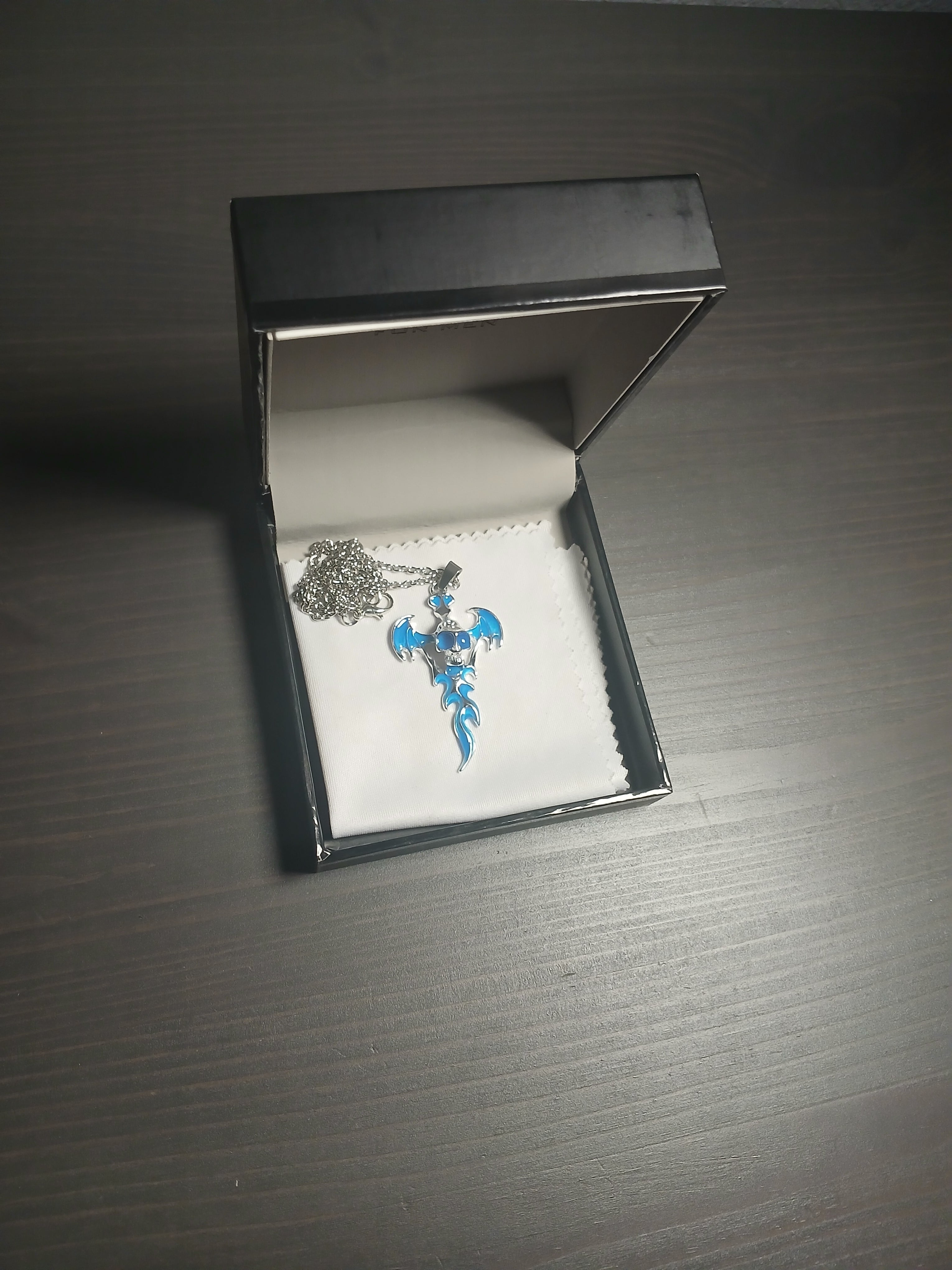 AluminiNecklace™ Ominous Blue Skull Pendant