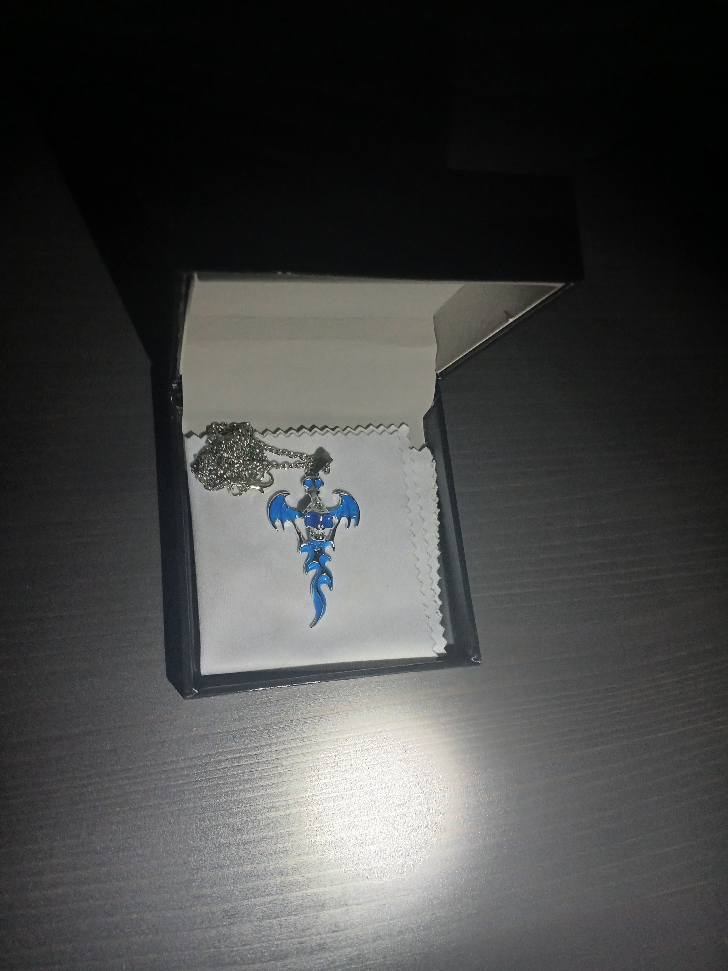 AluminiNecklace™ Ominous Blue Skull Pendant
