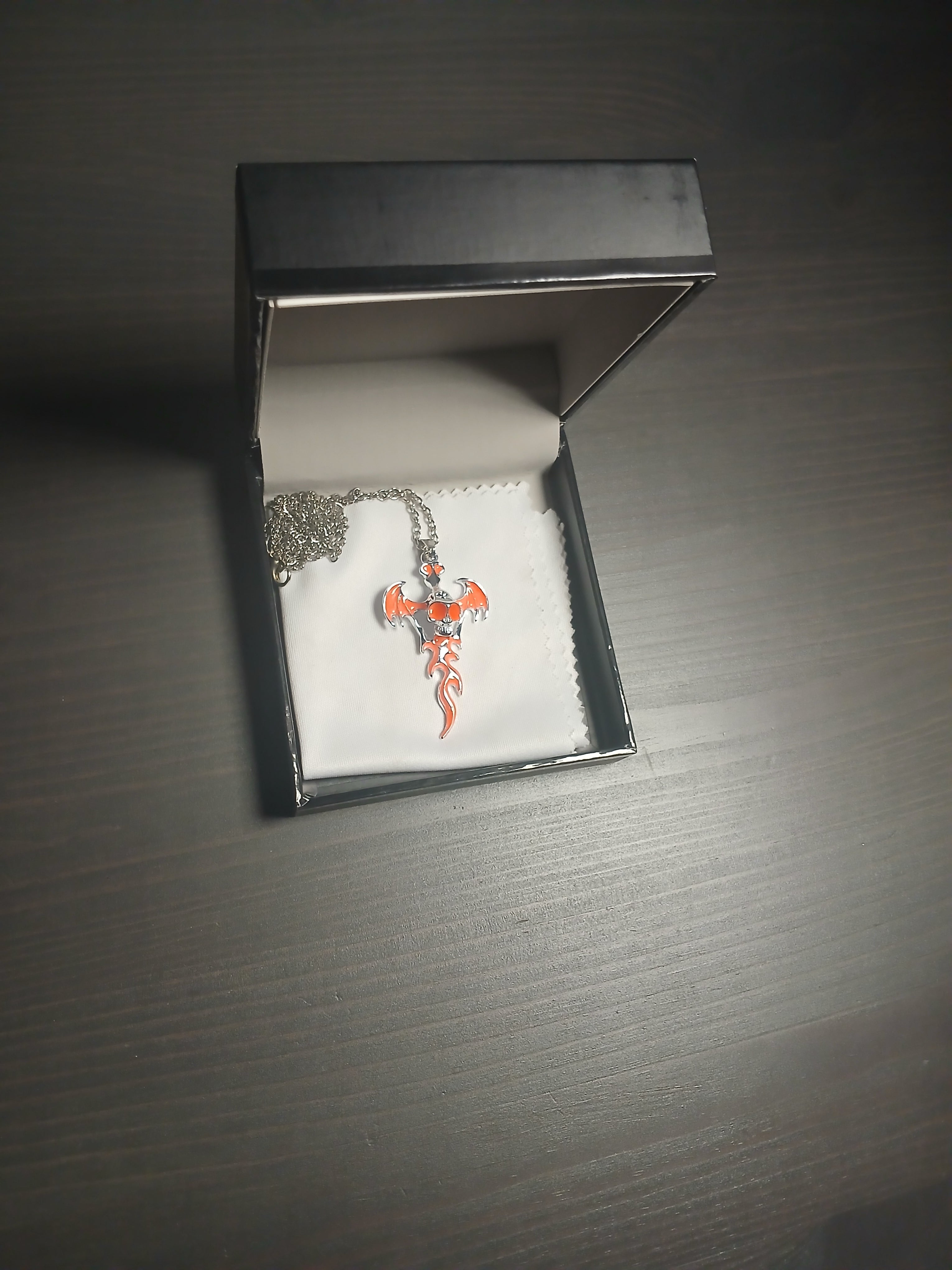 AluminiNecklace™ Fire Fury Orange Skull Pendant