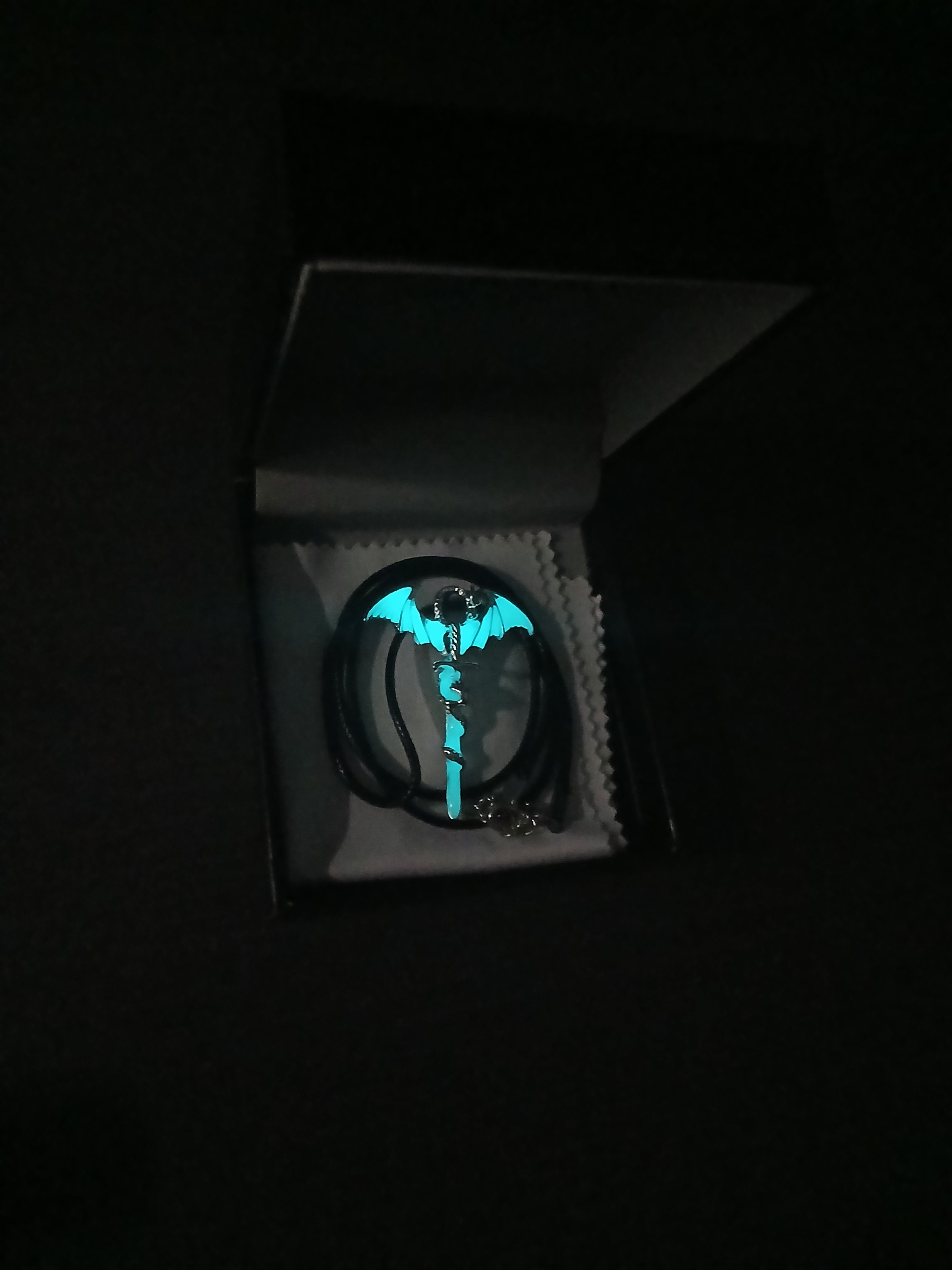 AluminiNecklace™ Destiny Light Blue Animosity Dragon Pendant
