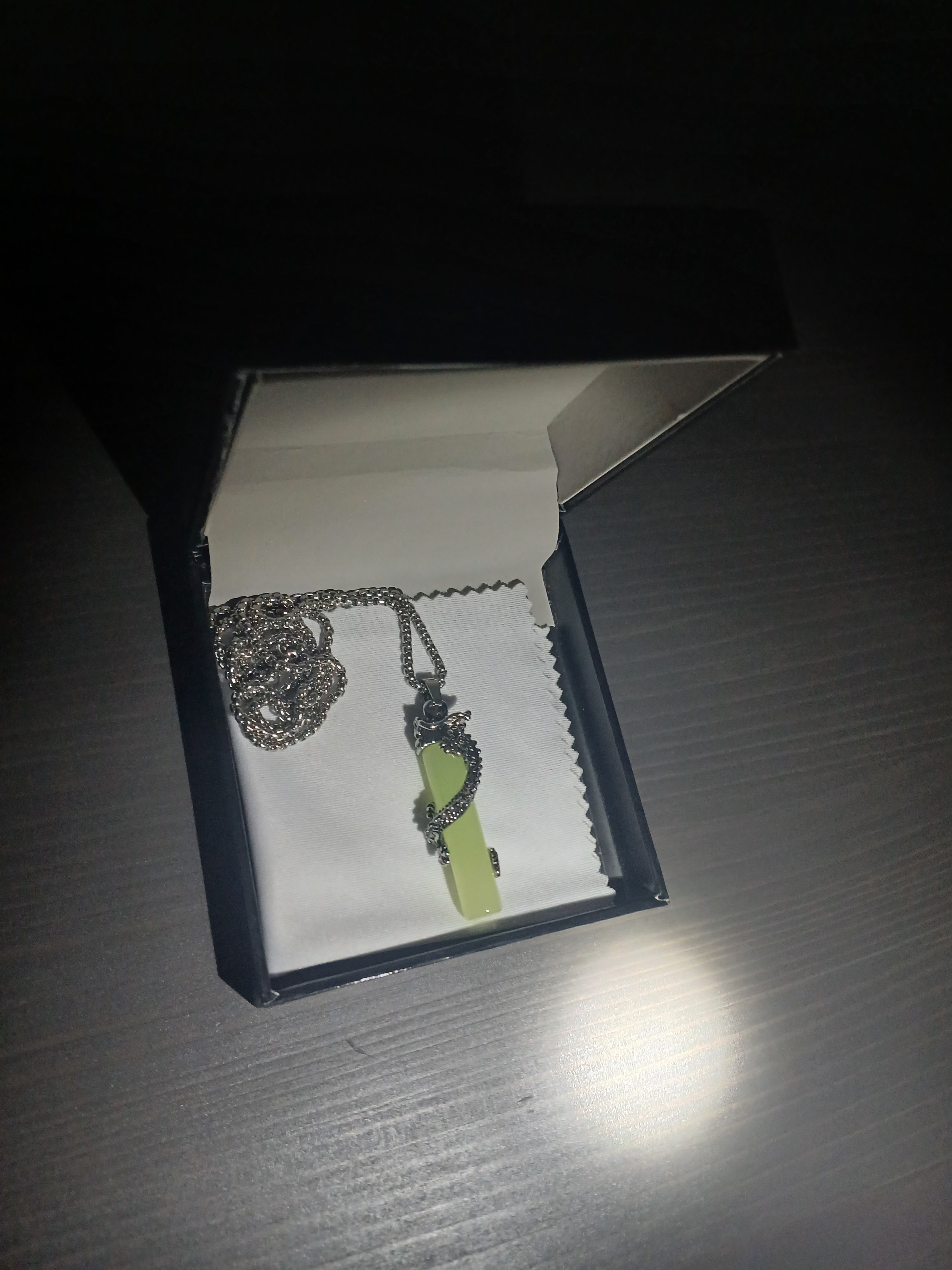 AluminiNecklace™ Toxic Green Bounded Serpent Dragon Pendant