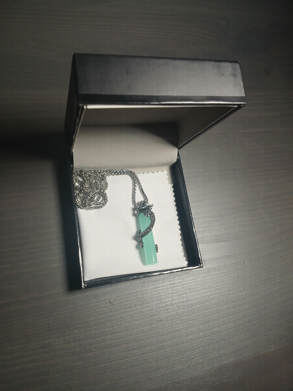 AluminiNecklace™ Destiny Light Blue Bounded Serpant Dragon Pendant