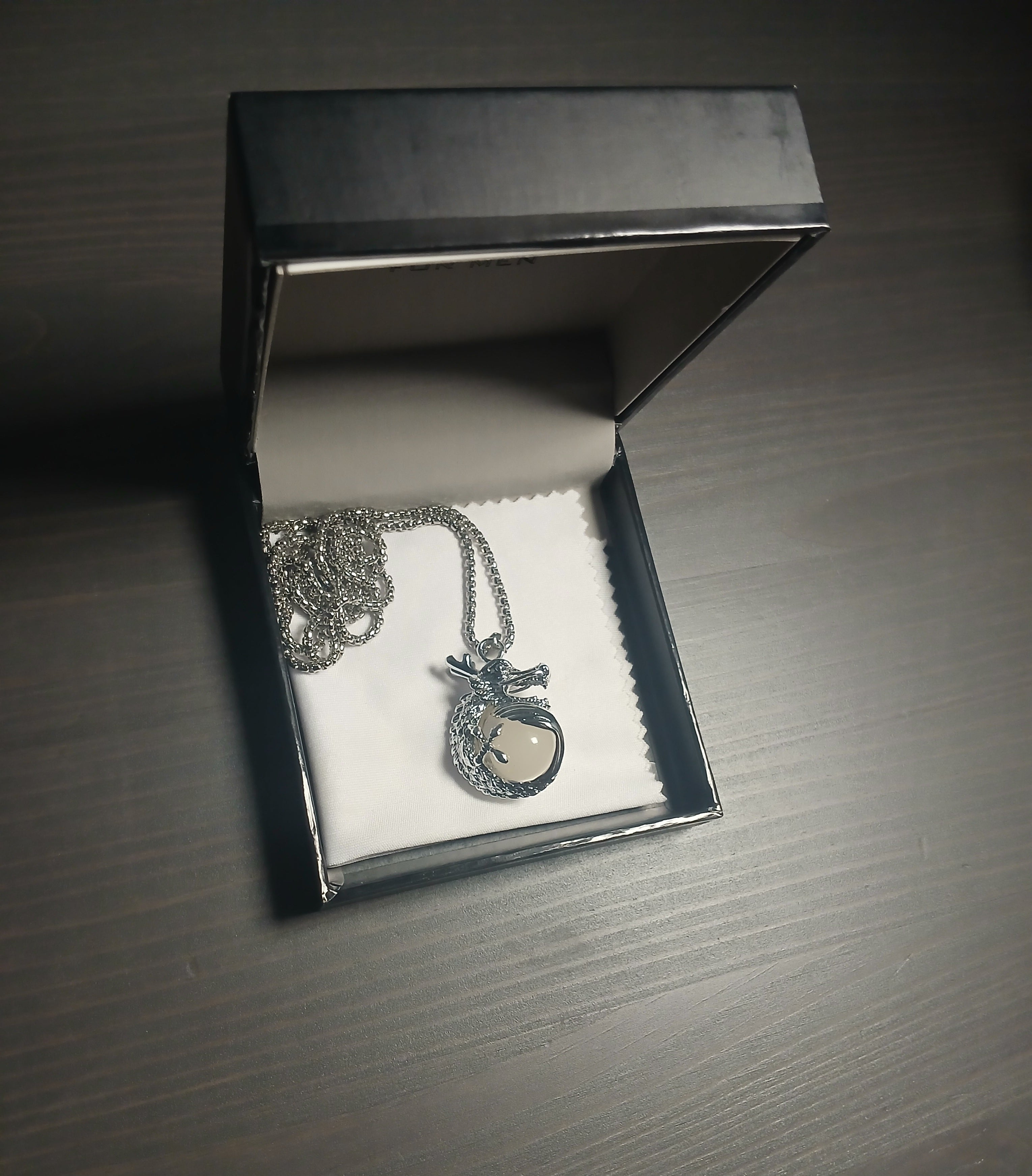 AluminiNecklace™ Destiny Light Blue Mystic Dragon Core Pendant