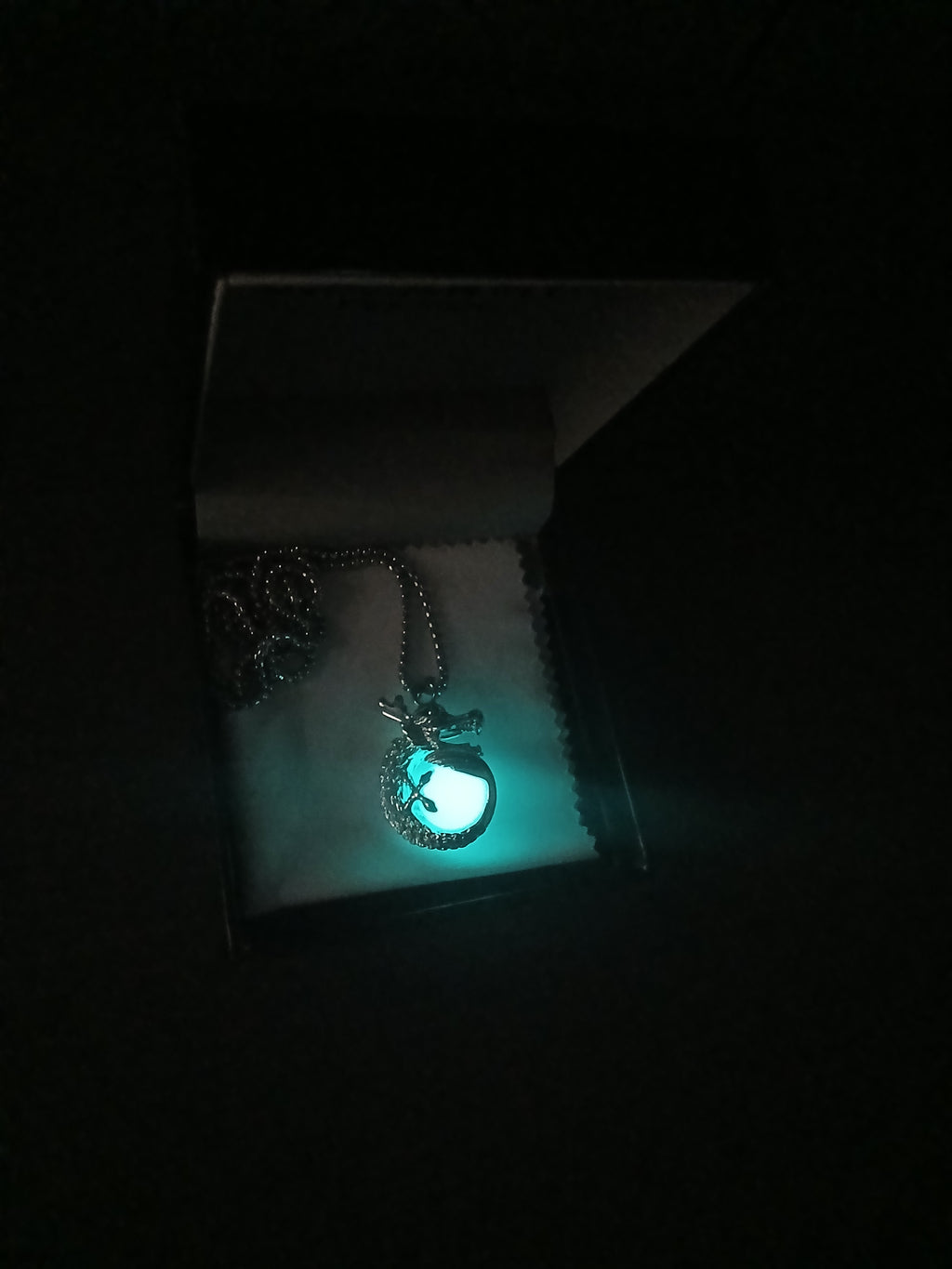 AluminiNecklace™ Destiny Light Blue Mystic Dragon Core Pendant