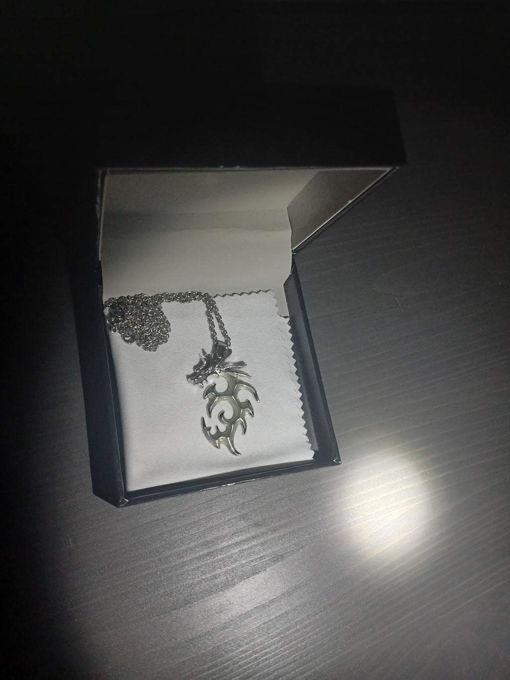 AluminiNecklace™ Destiny Light Blue Anarchy Dragon pendant