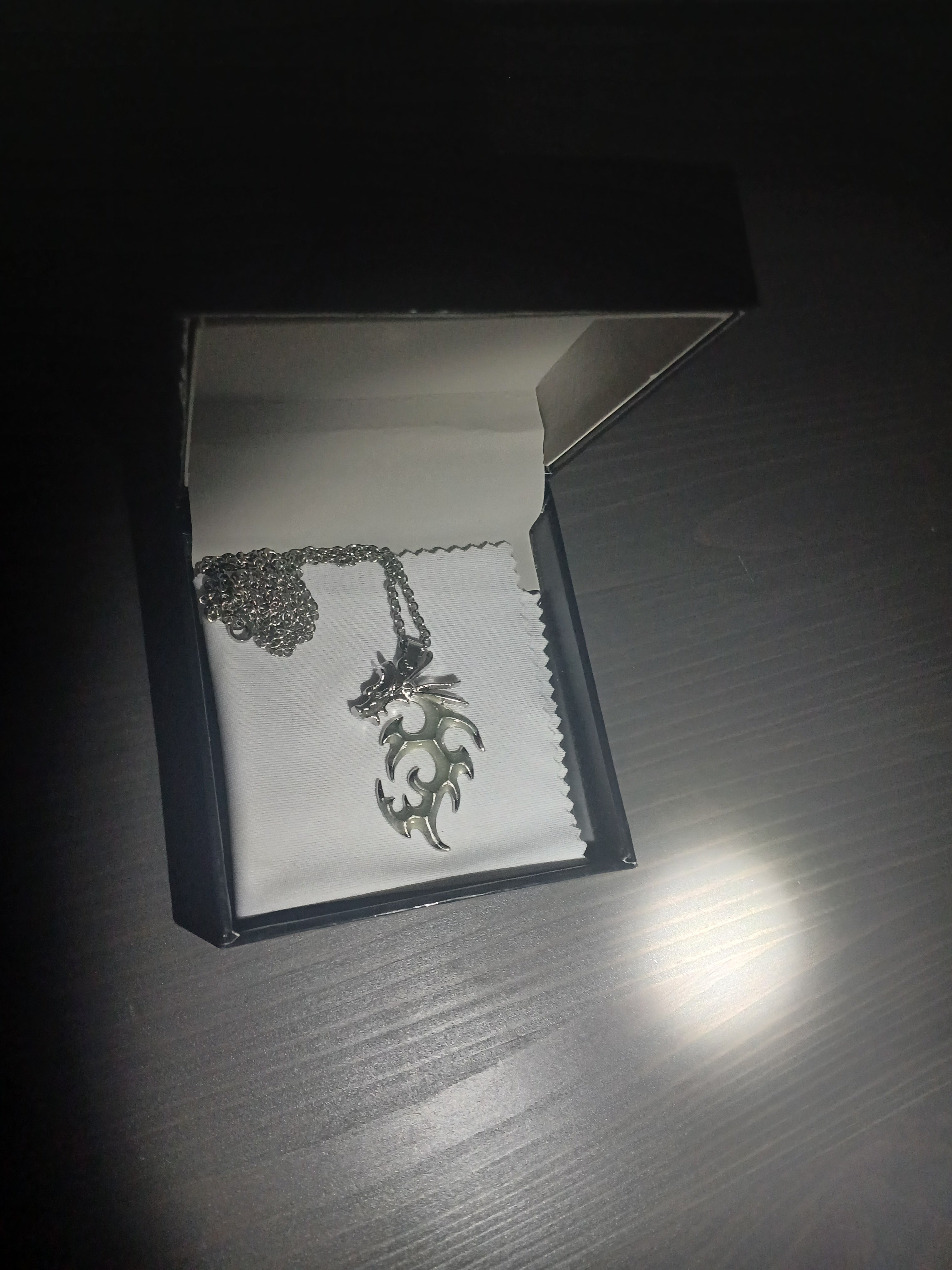 AluminiNecklace™ Destiny Light Blue Anarchy Dragon pendant