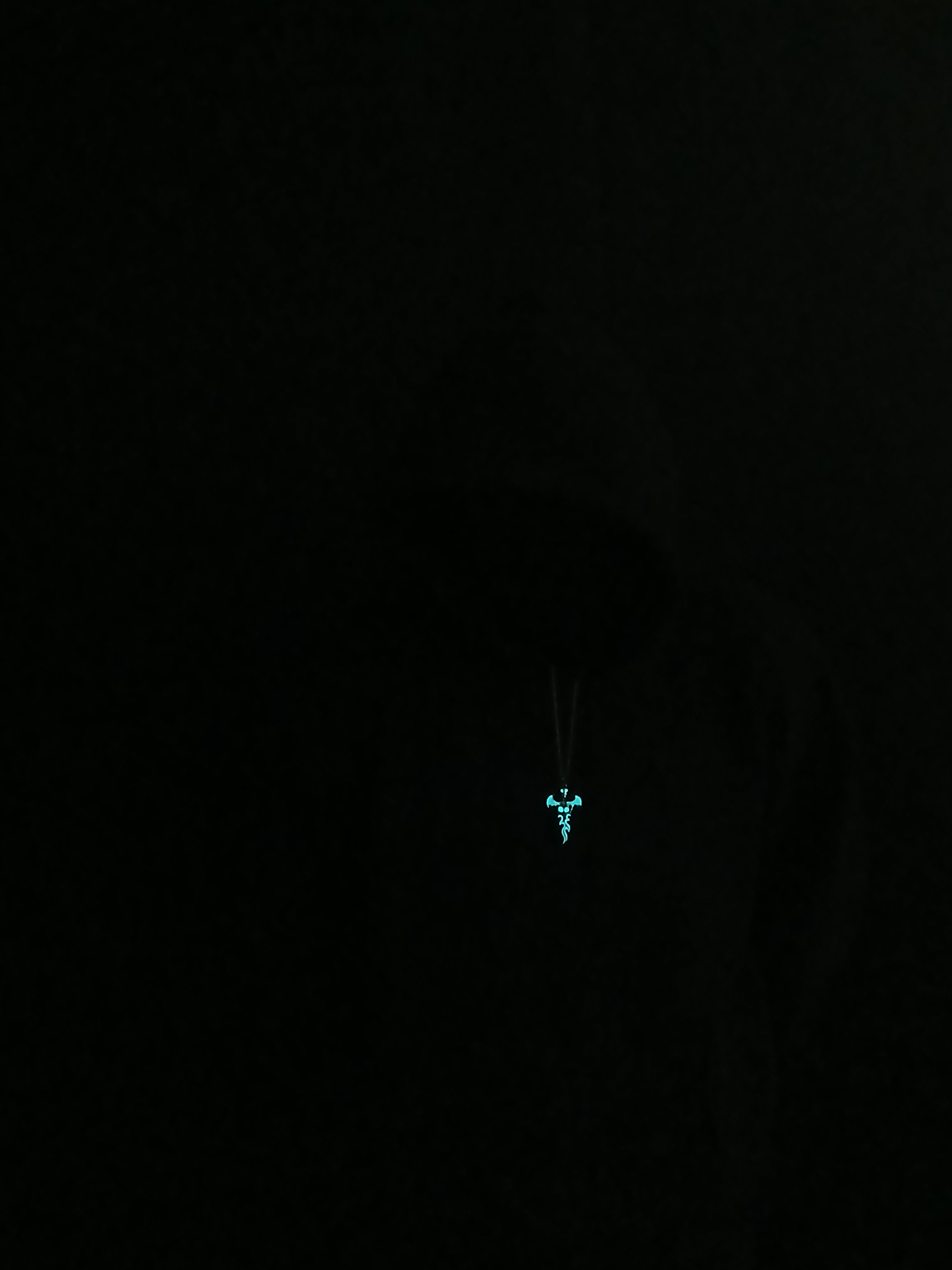 AluminiNecklace™ Destiny Light Blue Skull Pendant