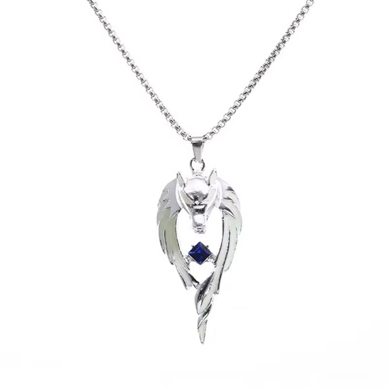 Fashion Wolf Pendant Necklaces for Men Glow Domineering Animal Vintage Chain Glowing Necklace Punk Hiphop Jewelry Accessories